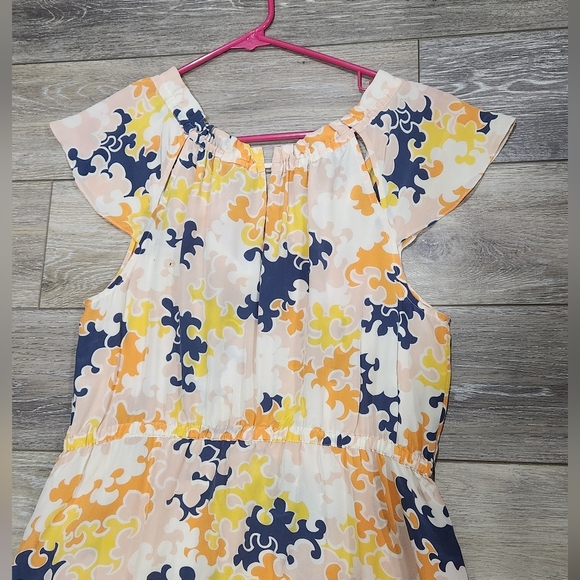 Anthropologie Vanessa Virginia Printed Silk Puzzle Piece Sun Dress Size 6 - Picture 3 of 9